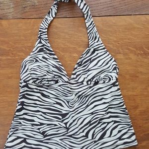 Old Navy Zebra Print Halter Tankini